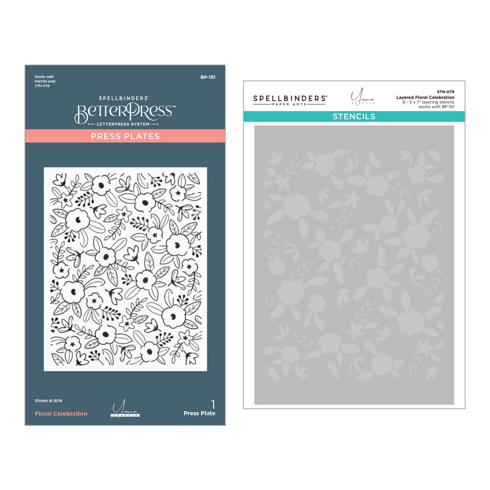 BetterPress Press Plate Let's Celebrate - Floral Celebration